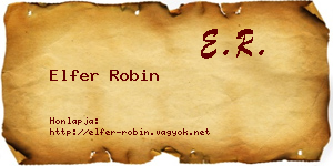 Elfer Robin névjegykártya